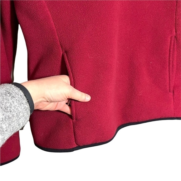 Eddie Bauer 2000’S Red 1/2 Zip Fleece Pullover Cozy Sweatshirt Size Small - Picture 7 of 16